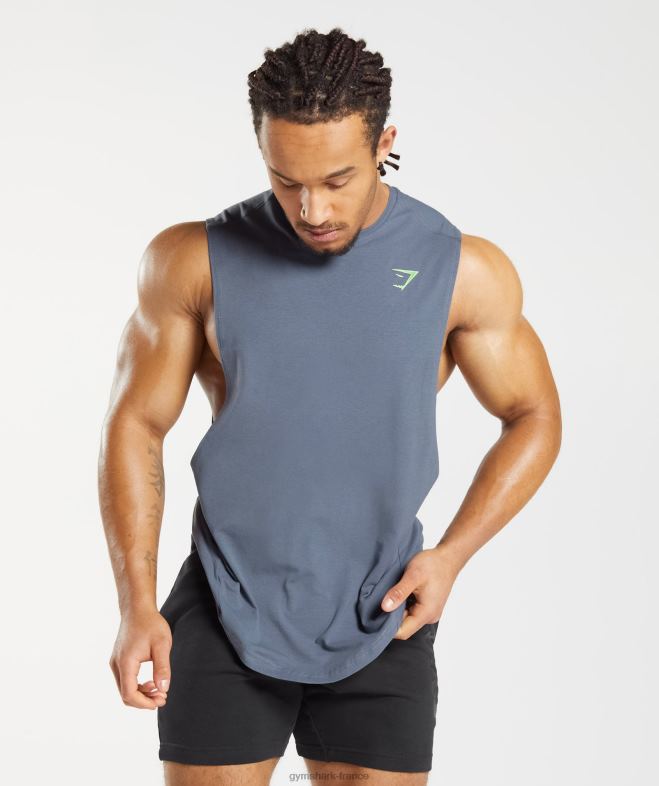 Gymshark réservoir à bras tombant audacieux bleu du soir Hommes 6HF28907