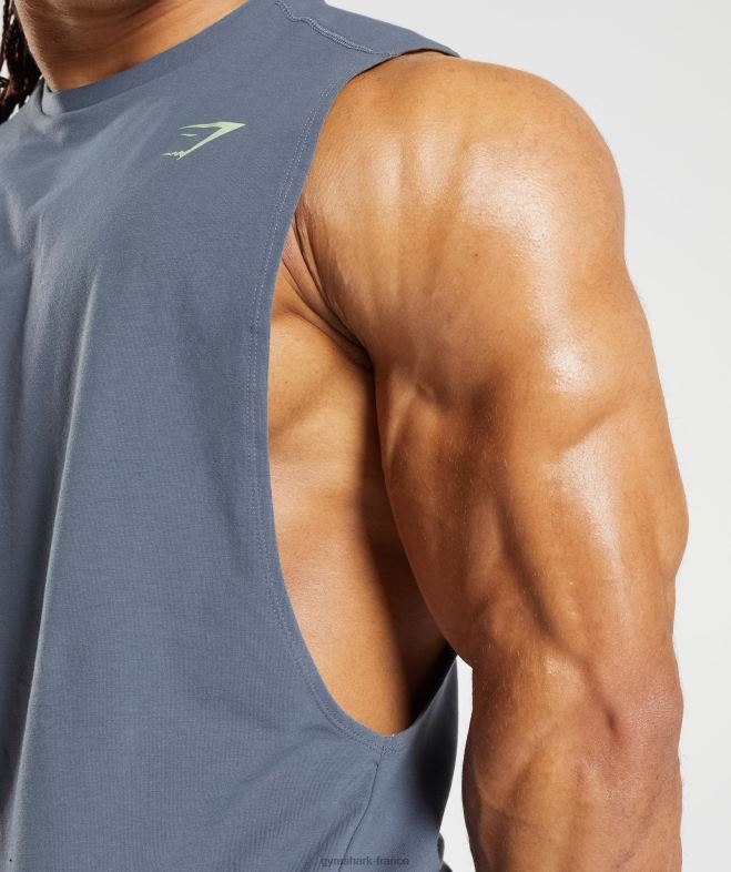 Gymshark réservoir à bras tombant audacieux bleu du soir Hommes 6HF28907