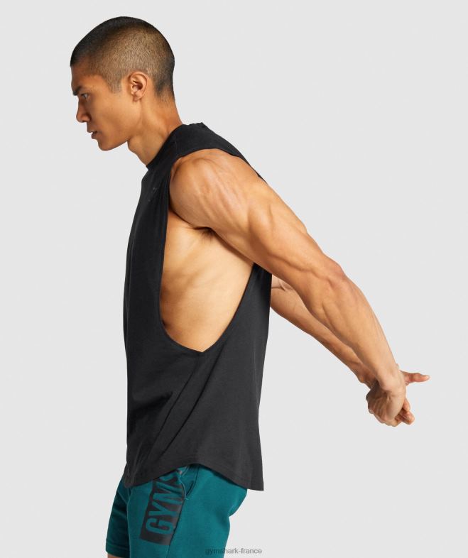 Gymshark réservoir à bras tombant audacieux noir Hommes 6HF28890