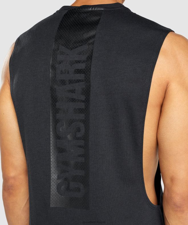 Gymshark réservoir à bras tombant audacieux noir Hommes 6HF28890