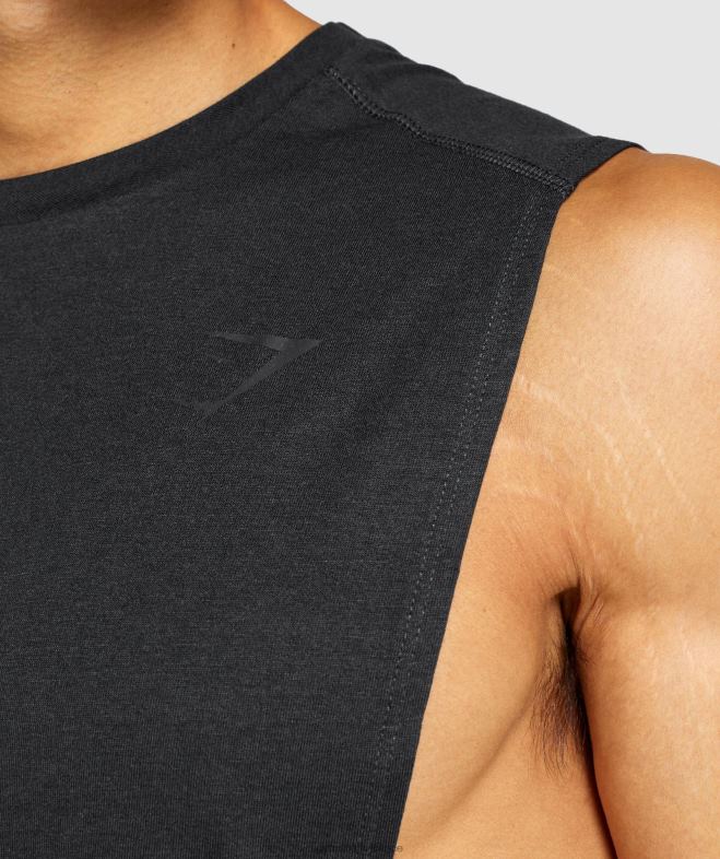 Gymshark réservoir à bras tombant audacieux noir Hommes 6HF28890
