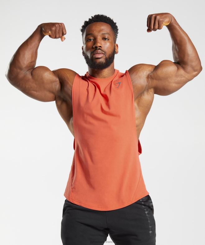 Gymshark réservoir à bras tombant audacieux orange aérospatiale Hommes 6HF28921