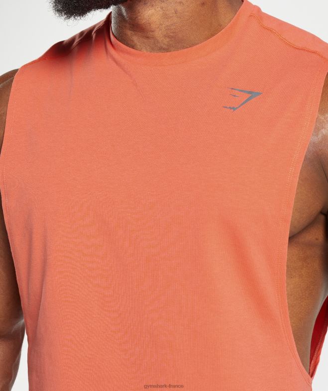 Gymshark réservoir à bras tombant audacieux orange aérospatiale Hommes 6HF28921