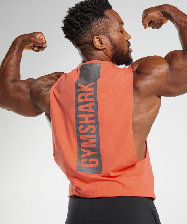 Gymshark réservoir à bras tombant audacieux orange aérospatiale Hommes 6HF28921