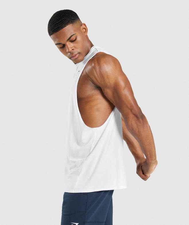 Gymshark réservoir à bras tombant critique 20 blanc Hommes 6HF28901