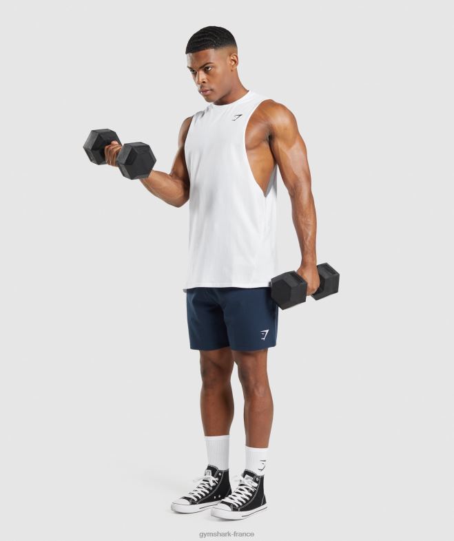 Gymshark réservoir à bras tombant critique 20 blanc Hommes 6HF28901