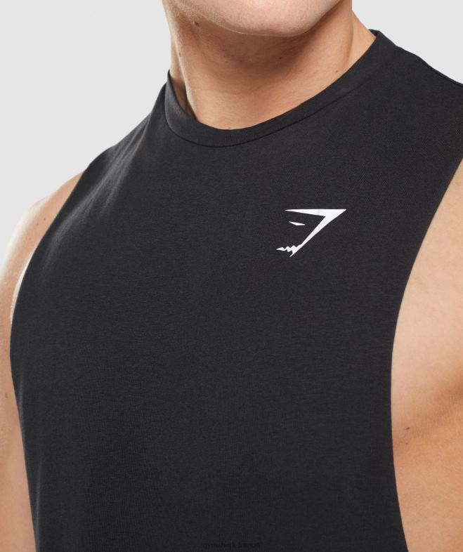 Gymshark réservoir à bras tombant critique 20 noir Hommes 6HF28918