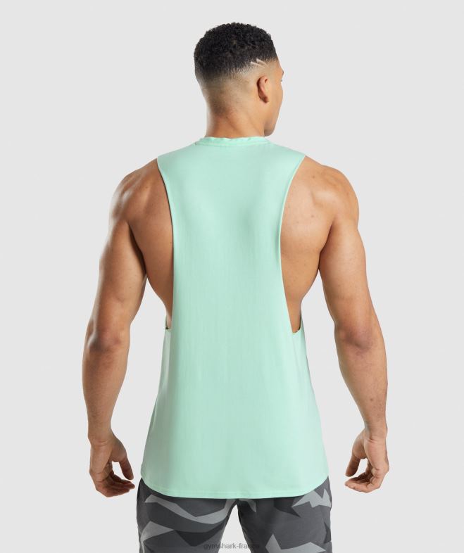 Gymshark réservoir à bras tombant critique bleu turbo Hommes 6HF28941