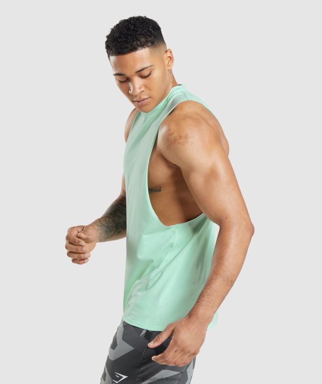 Gymshark réservoir à bras tombant critique bleu turbo Hommes 6HF28941
