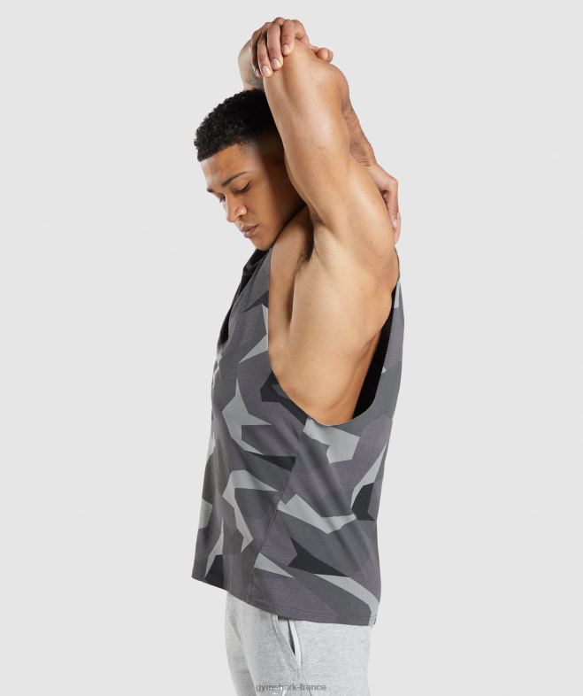 Gymshark réservoir à bras tombant critique impression noire Hommes 6HF28949