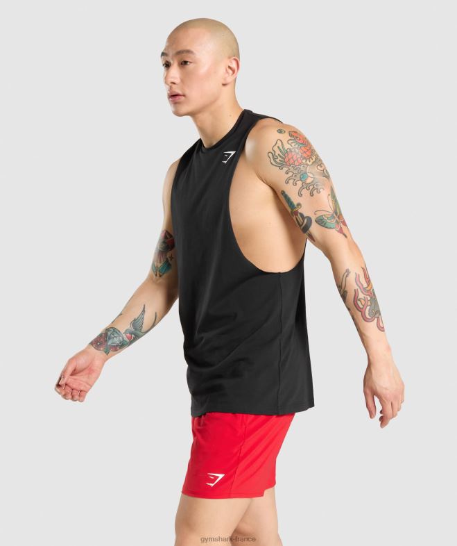 Gymshark réservoir à bras tombant critique noir Hommes 6HF28946