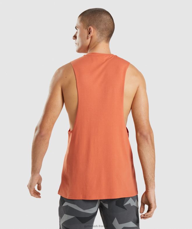 Gymshark réservoir à bras tombant critique orange argile Hommes 6HF28929