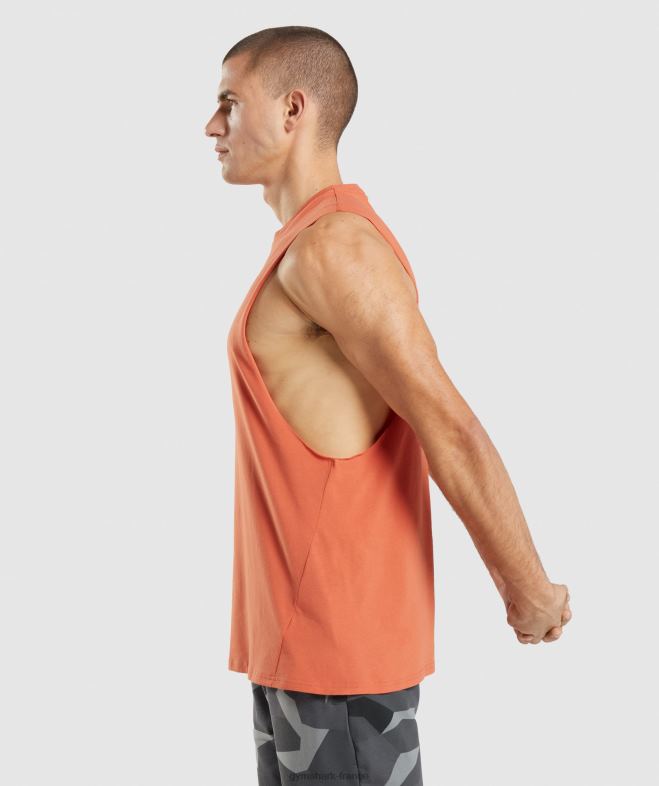 Gymshark réservoir à bras tombant critique orange argile Hommes 6HF28929