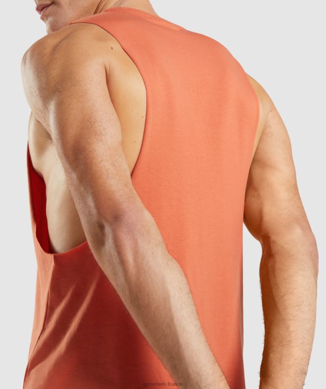 Gymshark réservoir à bras tombant critique orange argile Hommes 6HF28929