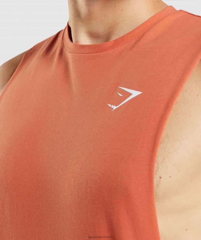 Gymshark réservoir à bras tombant critique orange argile Hommes 6HF28929