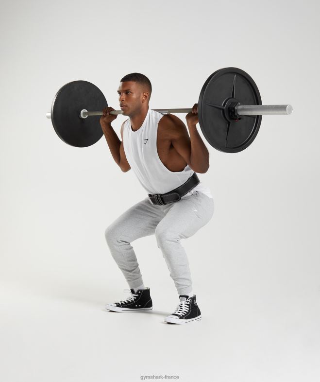 Gymshark réservoir à bras tombant de réaction blanc Hommes 6HF28883