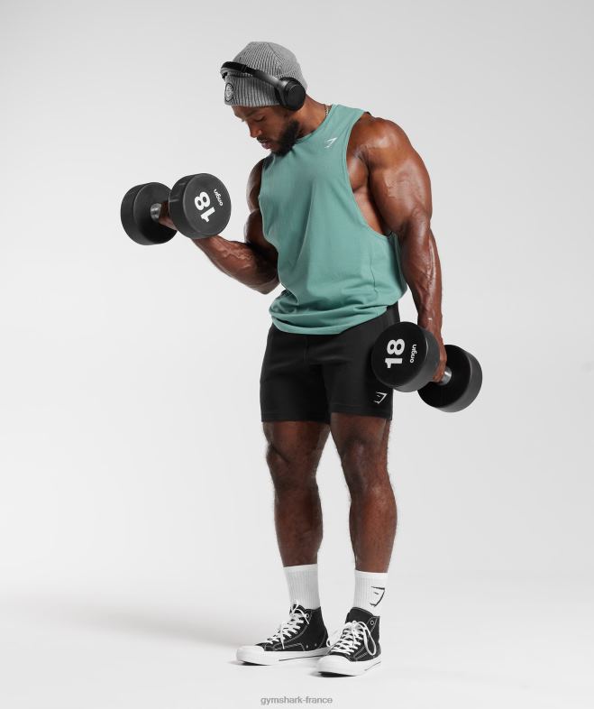 Gymshark réservoir à bras tombant de réaction bleu sarcelle d\encre Hommes 6HF28973