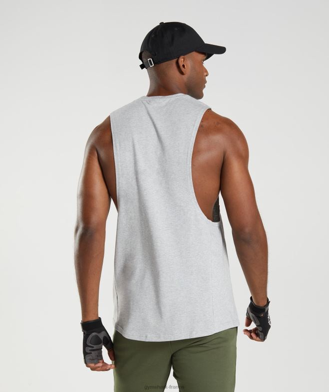 Gymshark réservoir à bras tombant de réaction chiné à noyau gris clair Hommes 6HF28888