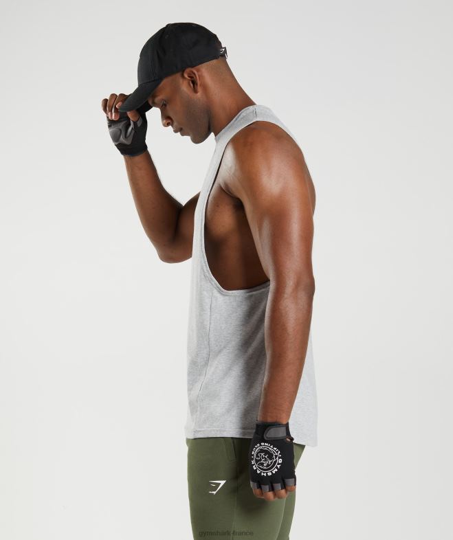 Gymshark réservoir à bras tombant de réaction chiné à noyau gris clair Hommes 6HF28888