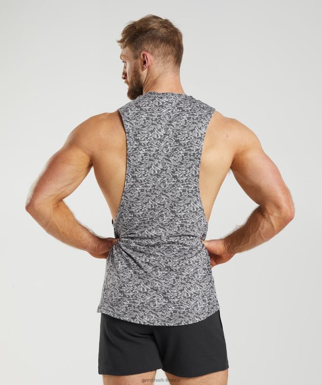 Gymshark réservoir à bras tombant de réaction gris onyx Hommes 6HF28968