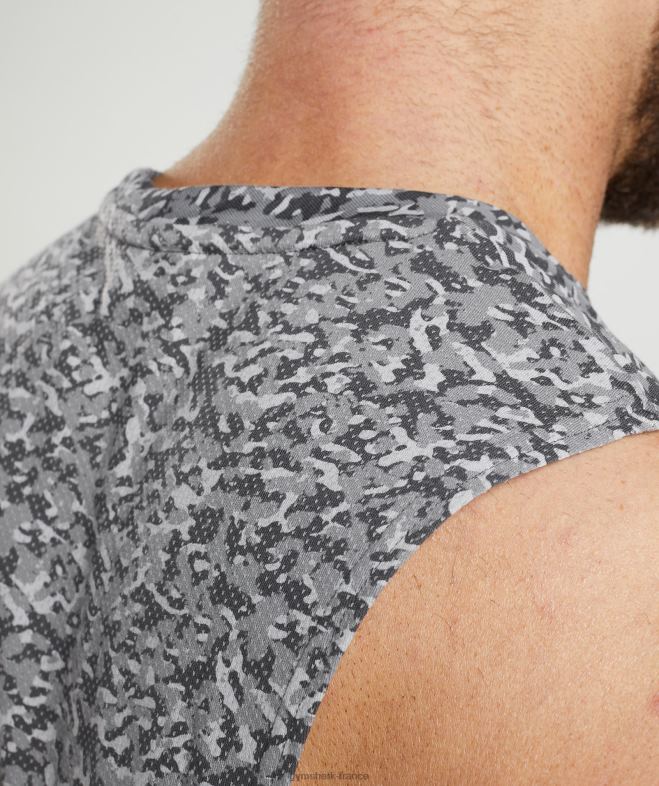 Gymshark réservoir à bras tombant de réaction gris onyx Hommes 6HF28968