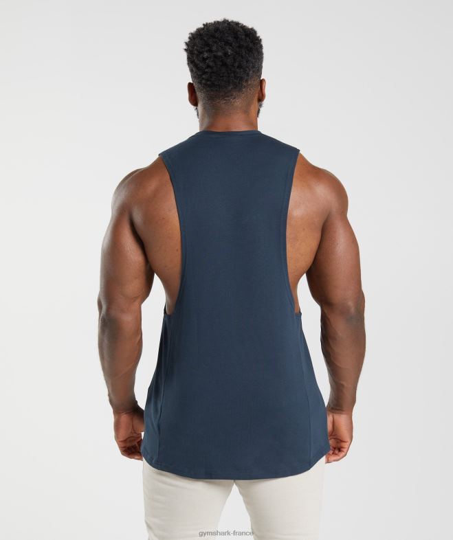 Gymshark réservoir à bras tombant de réaction marine Hommes 6HF28889