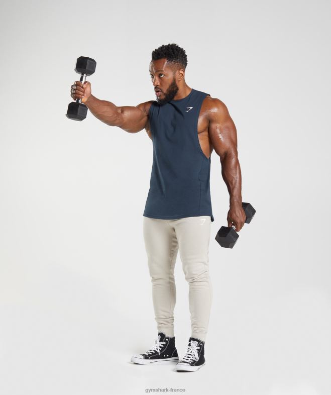 Gymshark réservoir à bras tombant de réaction marine Hommes 6HF28889