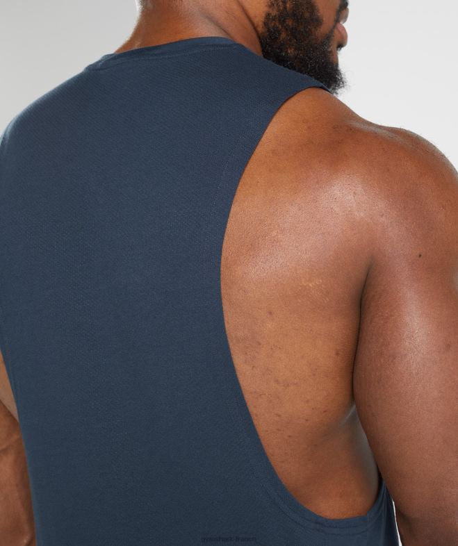 Gymshark réservoir à bras tombant de réaction marine Hommes 6HF28889