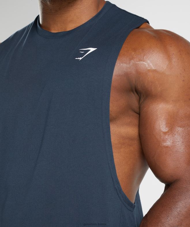 Gymshark réservoir à bras tombant de réaction marine Hommes 6HF28889