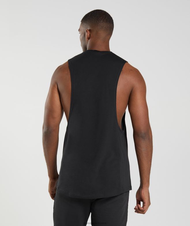 Gymshark réservoir à bras tombant de réaction noir Hommes 6HF28885