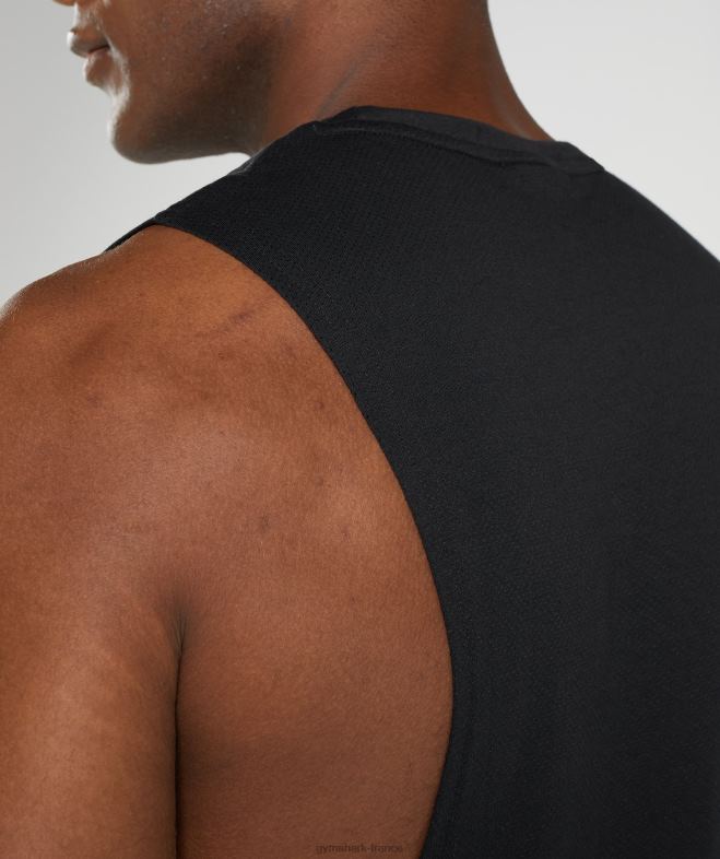 Gymshark réservoir à bras tombant de réaction noir Hommes 6HF28885