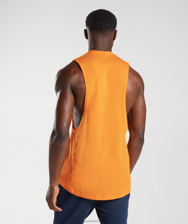 Gymshark réservoir à bras tombant de réaction orange éclatant de soleil Hommes 6HF28948