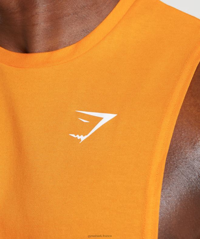 Gymshark réservoir à bras tombant de réaction orange éclatant de soleil Hommes 6HF28948