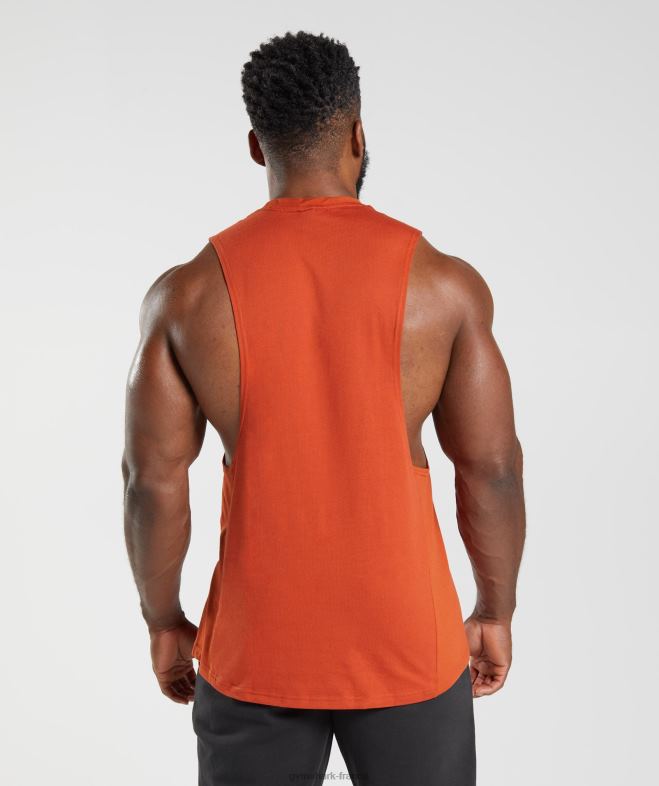 Gymshark réservoir à bras tombant de réaction rouge de Cayenne Hommes 6HF28942