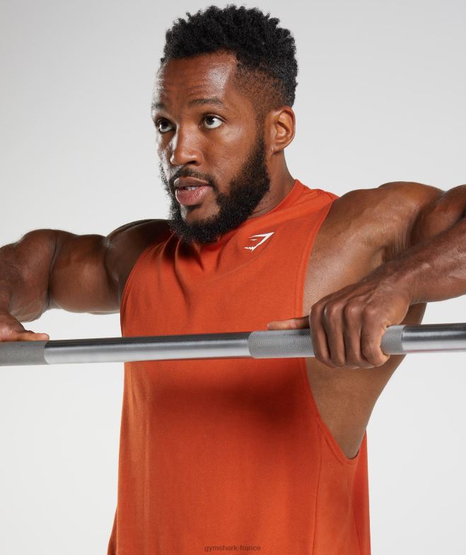 Gymshark réservoir à bras tombant de réaction rouge de Cayenne Hommes 6HF28942