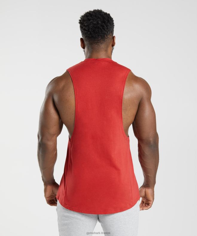Gymshark réservoir à bras tombant de réaction rouge salsa Hommes 6HF28966