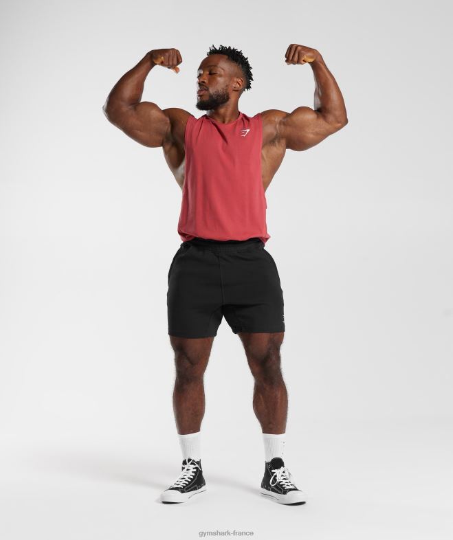 Gymshark réservoir à bras tombant de réaction rouge séché au soleil Hommes 6HF28974