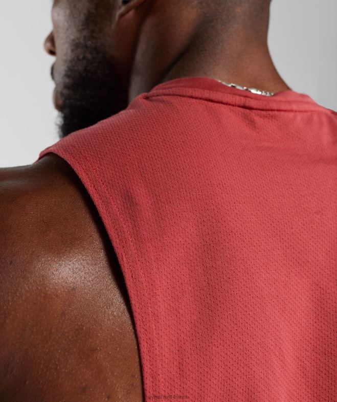 Gymshark réservoir à bras tombant de réaction rouge séché au soleil Hommes 6HF28974