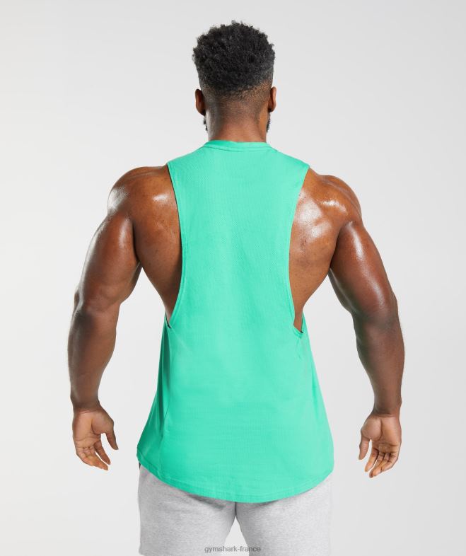 Gymshark réservoir à bras tombant de réaction vert tropique Hommes 6HF28955