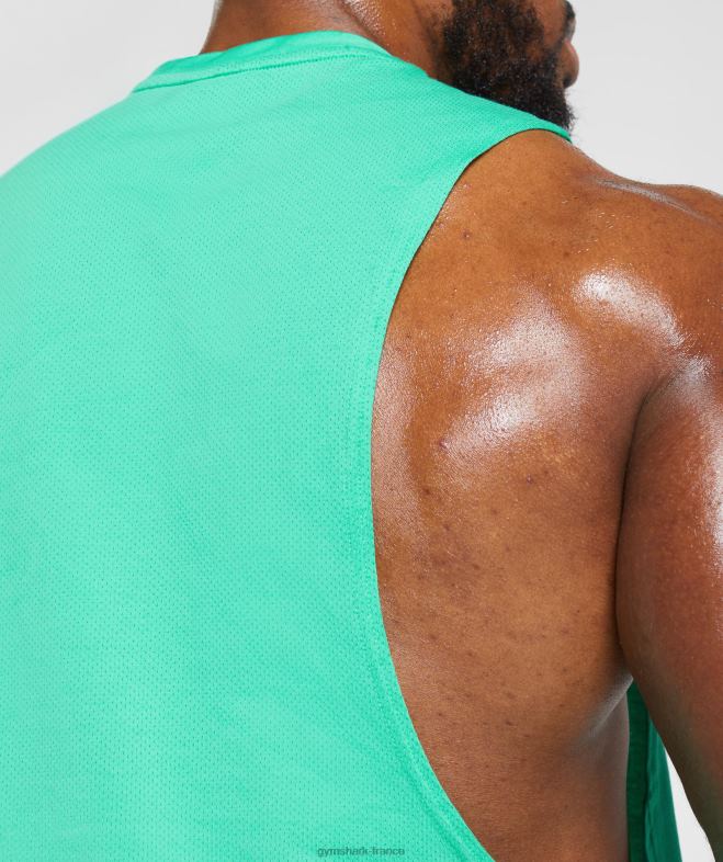 Gymshark réservoir à bras tombant de réaction vert tropique Hommes 6HF28955