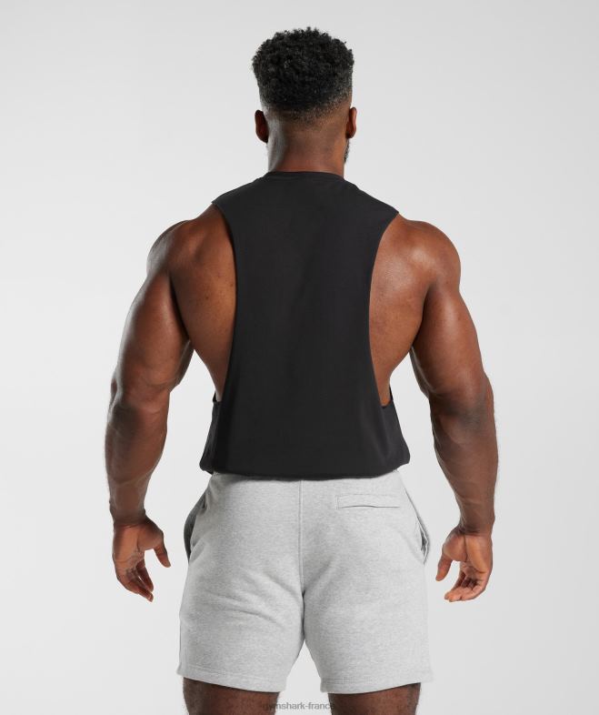 Gymshark réservoir à bras tombant retrowave noir Hommes 6HF28891