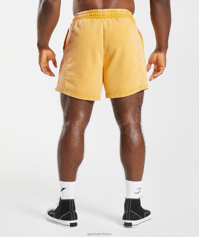 Gymshark short 5 délavé sous pression jaune ensoleillé Hommes 6HF28562