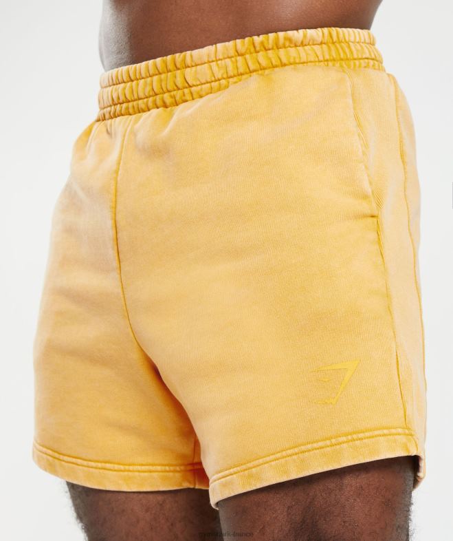 Gymshark short 5 délavé sous pression jaune ensoleillé Hommes 6HF28562