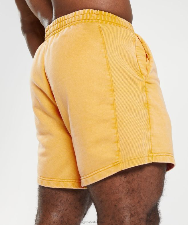 Gymshark short 5 délavé sous pression jaune ensoleillé Hommes 6HF28562