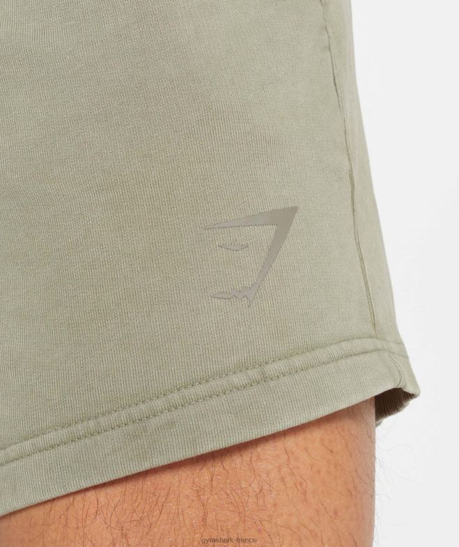 Gymshark short 5 délavé sous pression marron écru Hommes 6HF28512
