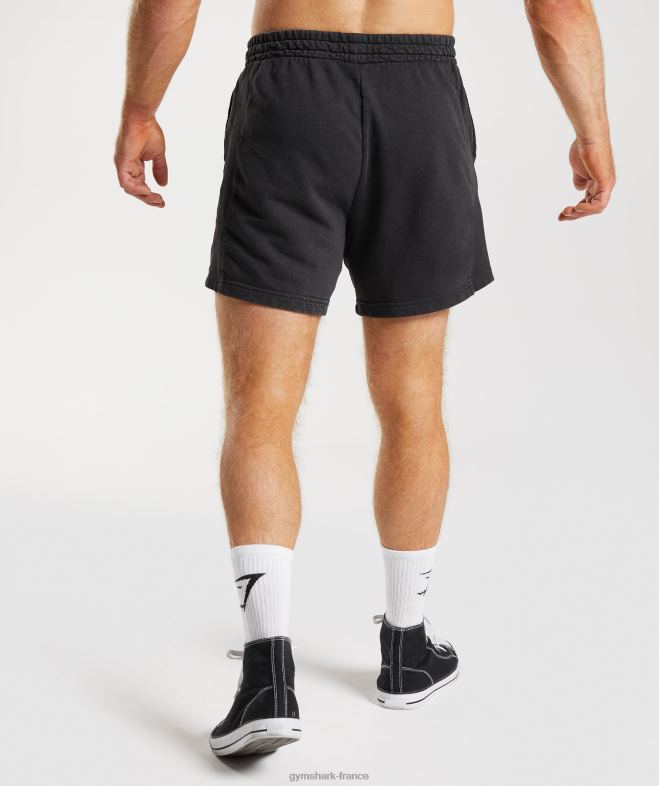 Gymshark short 5 délavé sous pression noir Hommes 6HF28524