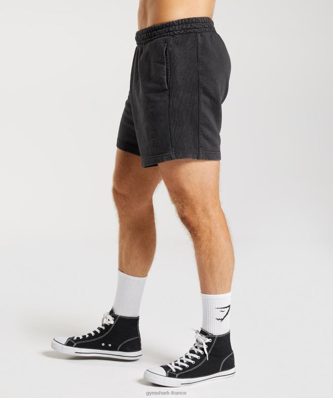 Gymshark short 5 délavé sous pression noir Hommes 6HF28524