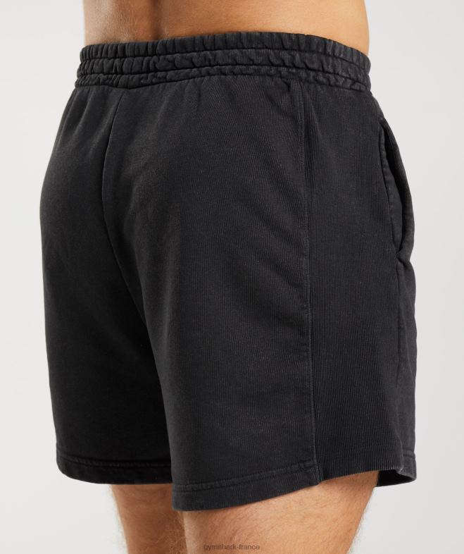 Gymshark short 5 délavé sous pression noir Hommes 6HF28524