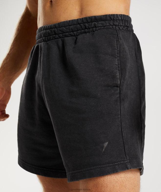 Gymshark short 5 délavé sous pression noir Hommes 6HF28524