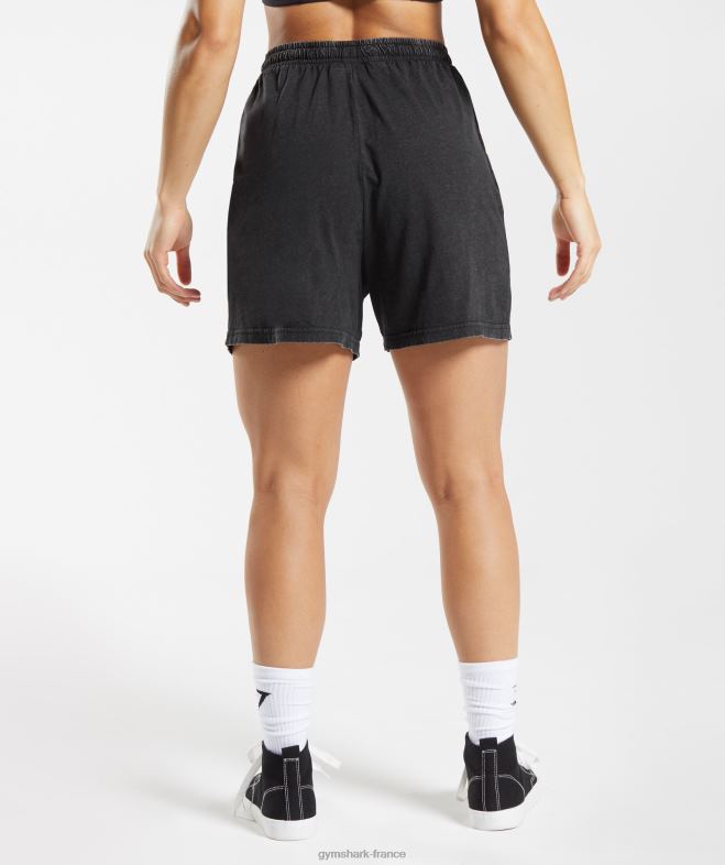 Gymshark short ample délavé Legacy noir femmes 6HF28110